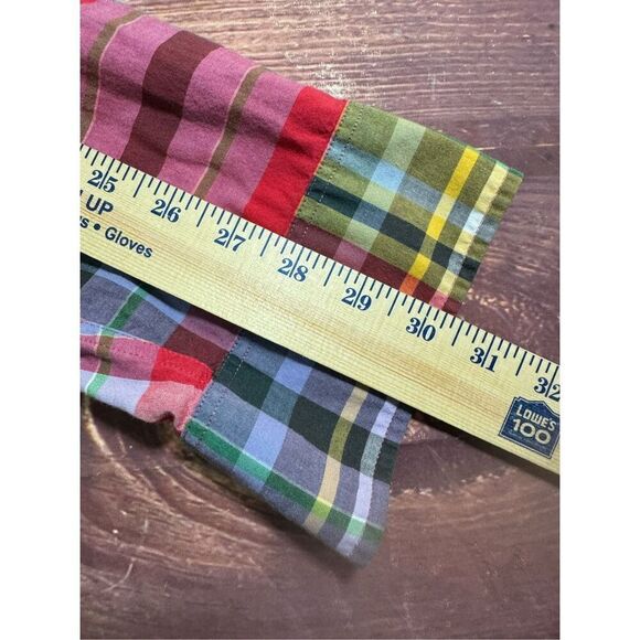 J.Crew Factory Summer Plaid Shirt Men's Size Medium Long Sleeve Button-Up Shirt - Picture 10 of 10
